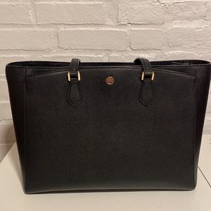 Tory Burch Black Three Compartment Tote